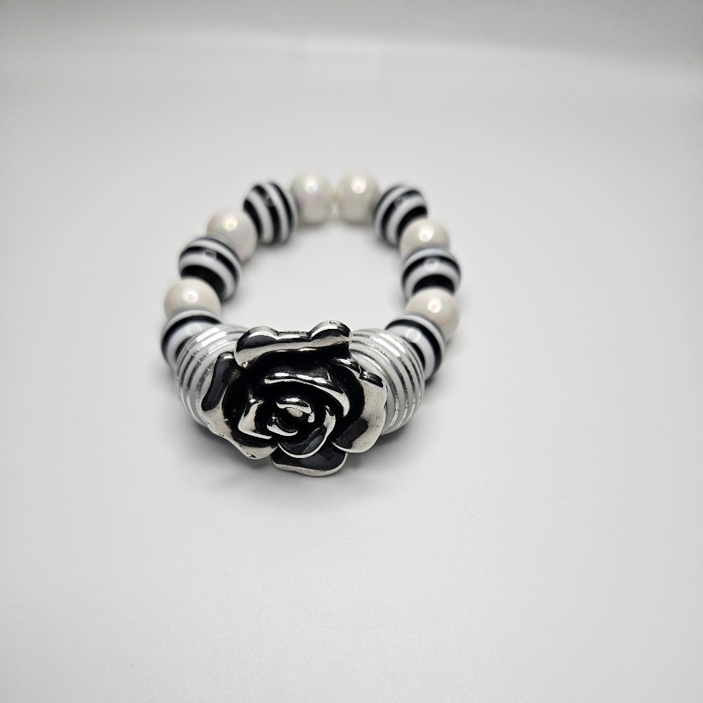 Black, White and Silver Bracelet